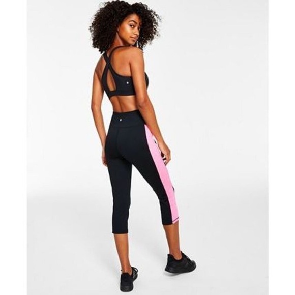 ID Ideology Women's Colorblocked Cropped Leggings Pink phalaeno Size 1X - Picture 2 of 11